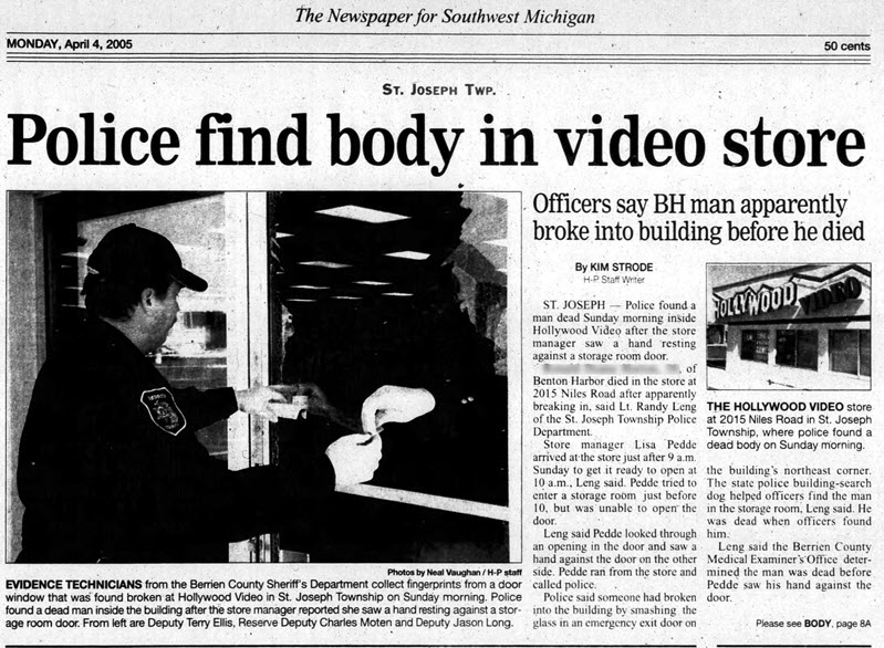Hollywood Video - April 2005 Incident